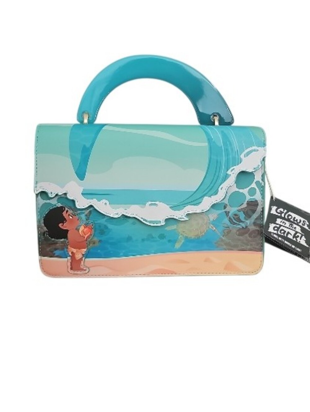 Loungefly Disney Moana Ocean Waves Glow Crossbody Bag NWT Wave Handle Vegan